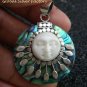 Sterling Silver Paua Shell Moon Face Pendant GDP-1180-KT