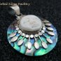 Sterling Silver Paua Shell Moon Face Pendant GDP-1180-KT