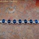 Nine Lapis Lazuli Adjustable Tennis Bracelet in 925 Silver SBB-419-KT