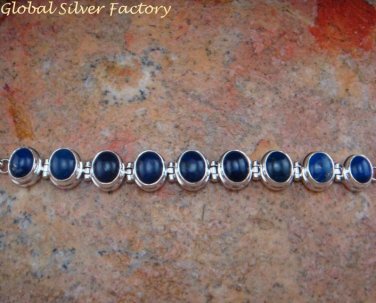 Nine Lapis Lazuli Adjustable Tennis Bracelet in 925 Silver SBB-419-KT