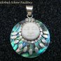 Sterling Silver Paua Shell Moon Face Pendant GDP-1180-KT