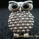 Sterling Silver Owl with Black Onyx Ring  RI-445-PS