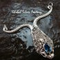 Stunning Sterling Silver & Blue Topaz Dragon Pendant + Free Silver Chain SP-674-KA