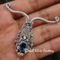 Stunning Sterling Silver & Blue Topaz Dragon Pendant + Free Silver Chain SP-674-KA