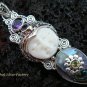 925 Silver Paua Shell & Mix Gems Goddess Pendant GDP-1004-PS