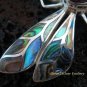 925 Silver Garnet & Paua Shell Dragonfly Pendant BC-132-KT