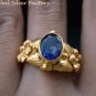Flower Leaf Amethyst Gold Plated Ring GPR-133-NY