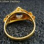 Flower Leaf Amethyst Gold Plated Ring GPR-133-NY
