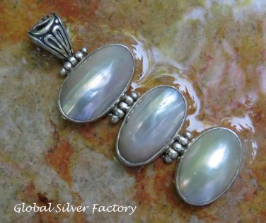 Sterling Silver and Mabes Pearl Pendant SP-801-KA
