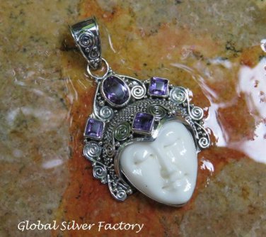 Sterling Silver and Amethyst Goddess Pendant GDP-1283-KT