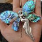 XL Silver & Paua Shell Angel Brooch Pendant BC-117-KT