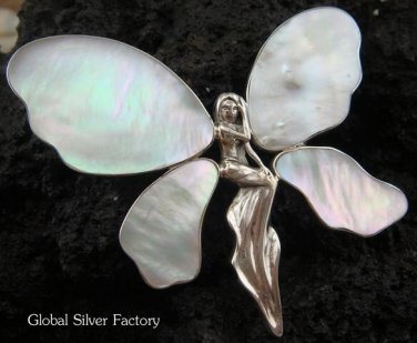 925 Silver Mop Angel Brooch Pendant BC-121-KT