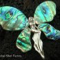 925 Silver Paua Shel Angel Brooch Pendant BC-122-KT