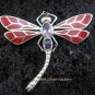 925 Silver Amethyst & Red Coral Dragonfly Pendant BC-133-KT
