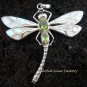 925 Silver Peridot & White Shell Dragonfly Pendant  BC-134-KT