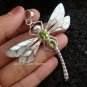 925 Silver Peridot & White Shell Dragonfly Pendant  BC-134-KT