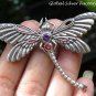 Silver and Mixed Gemstone Dragonfly Brooch BC-180-KA