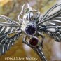 Silver and Mixed Gemstone Dragonfly Brooch BC-180-KA