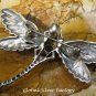Silver and Mixed Gemstone Dragonfly Brooch BC-180-KA