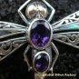 Silver Shell Amethyst Dragonfly Pendant Brooch BC-110-PS