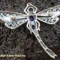 Silver Shell Amethyst Dragonfly Pendant Brooch BC-110-PS