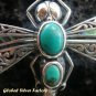 925 Silver Dragonfly Shell & Turquoise Brooch BC-111-PS