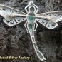 925 Silver Dragonfly Shell & Turquoise Brooch BC-111-PS