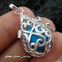Silver Blue Teardrop Harmony Ball Pendant HB-320-KT