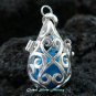 Silver Blue Teardrop Harmony Ball Pendant HB-320-KT