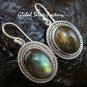 Labradorite Earrings w Braided Sterling Silver Design ER-665-KT