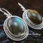 Labradorite Earrings w Braided Sterling Silver Design ER-665-KT