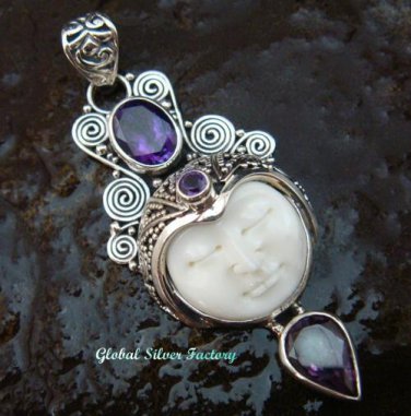 Silver & Amethyst Goddess Pendant GDP-1053-PS