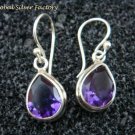 Sterling Silver Teardrop Amethyst Earrings ER-685-KT