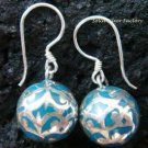 925 Silver Filigree Blue Chime Ball Earrings CBE-104-KA