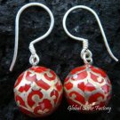 925 Silver Red Chime Ball Earrings CBE-113-KA