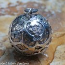 Sterling Silver Asteroid Surface Chime Ball Pendant CH-363-KT