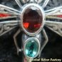 925 Silver Dragonfly Coral Garnet Topaz Brooch BC-112-PS