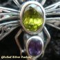 925 Silver Dragonfly Amethyst & Peridot Brooch BC-113-PS