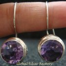 Sterling Silver & 10mm Amethyst Bali Earrings ER-714-PS