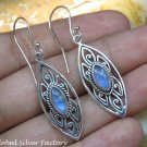 Silver and Rainbow Moonstone Gemstone Earrings ER-794-KT