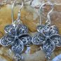Silver and Blue Topaz Frangipani Flower Earrings ER-795-KT