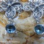 Silver and Blue Topaz Frangipani Flower Earrings ER-795-KT