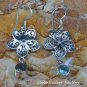 Silver and Blue Topaz Frangipani Flower Earrings ER-795-KT