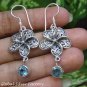 Silver and Blue Topaz Frangipani Flower Earrings ER-795-KT