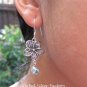 Silver and Blue Topaz Frangipani Flower Earrings ER-795-KT