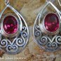 Sterling Silver and Ruby Balinese Earrings ER-797-KT
