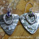 Silver and Paua Shell Earrings ER-798-KT