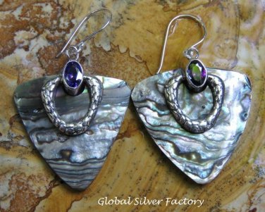 Silver and Paua Shell Earrings ER-798-KT