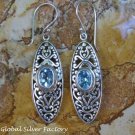 Sterling Silver and Blue Topaz Filigree Earrings ER-799-KT