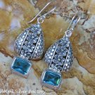 Sterling Silver and Blue Topaz Gemstone Earrings ER-803-KT
